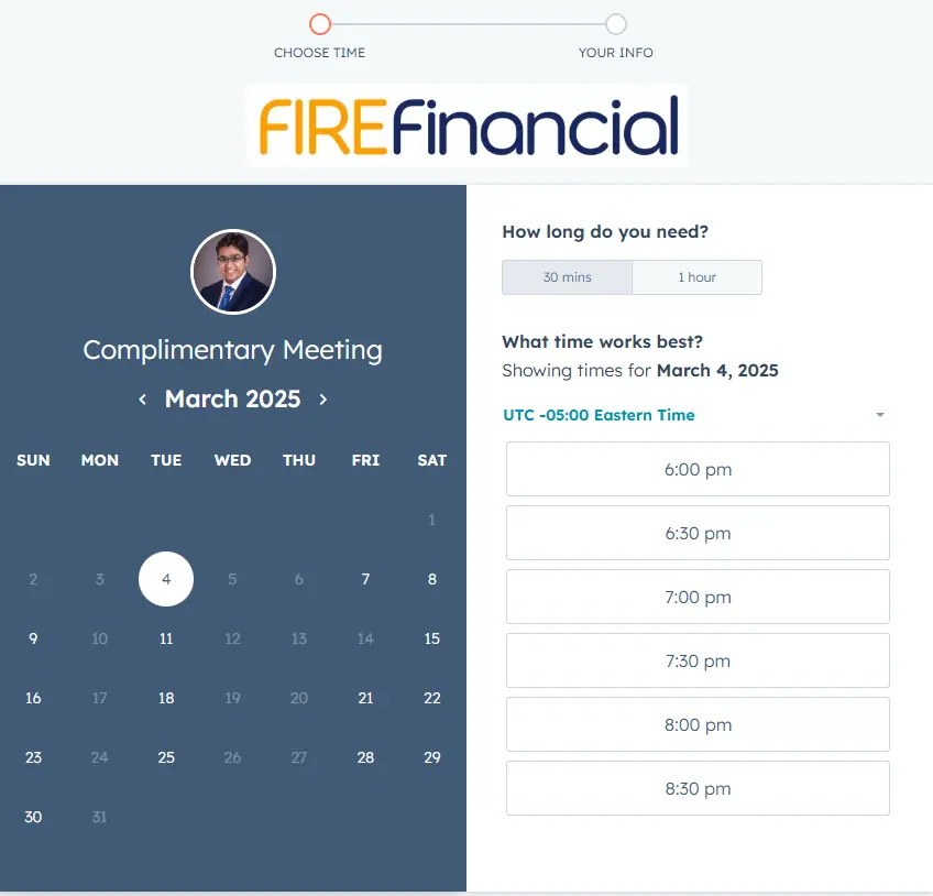 Step 1 - Book a Complimentary Meeting